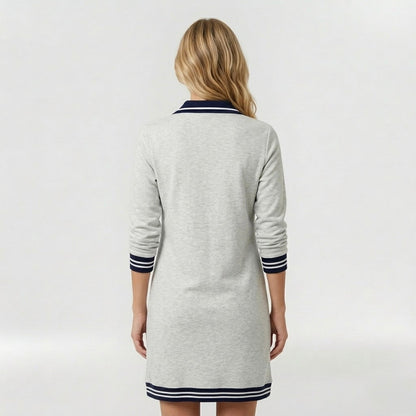 Abito Corto Casual da Donna con Zip e Colletto – Vestito Sportivo Elegante