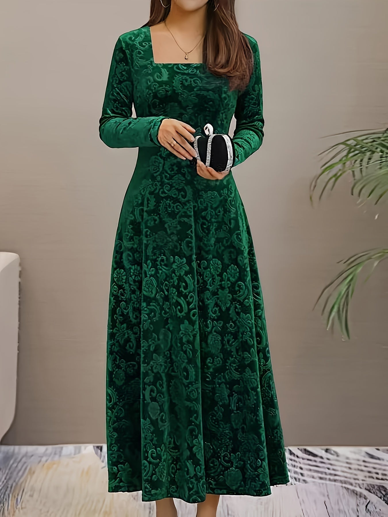Bethany | Women’s Graceful Floral Design Midi Dress - Image 2
