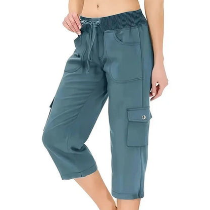 Mileni - Comodi Pantaloni Capri a Vita Alta Con Pratiche Tasche