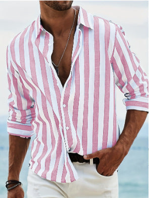 Camicia elegante a righe da uomo – Manica lunga stile casual e moderno