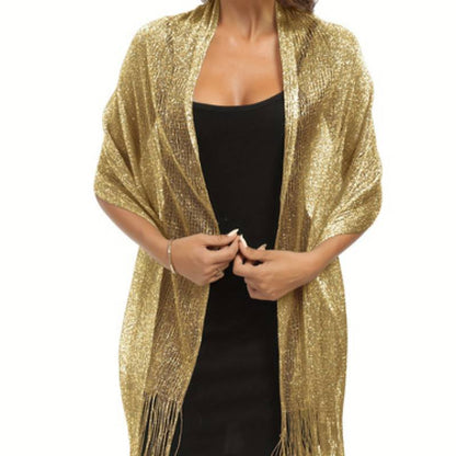 Shoshana - Elegant Decorative Shawl Lace Tassel With Metallic Scarves