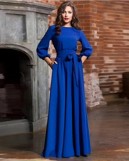 Abendkleid Damen Maxi mit langen Ärmeln | A-Linie