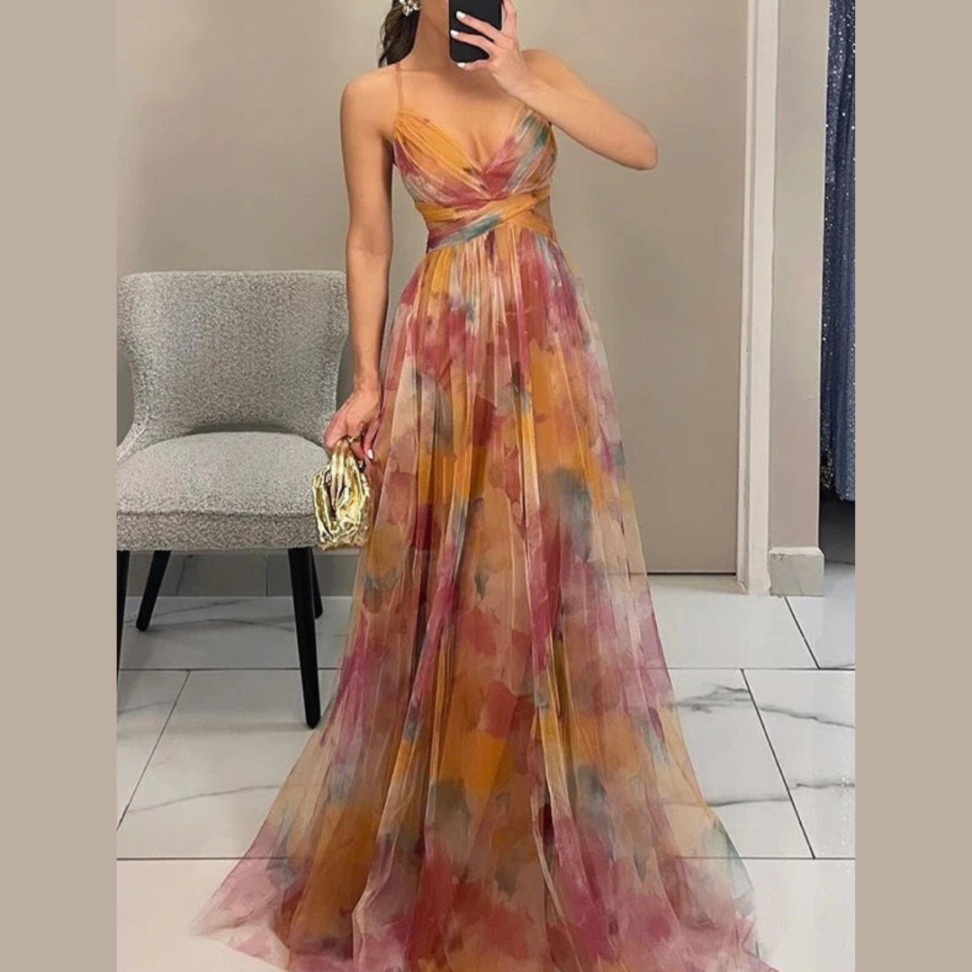 Abendkleid mit Blumen – Maxi-Kleid für besondere Anlässe