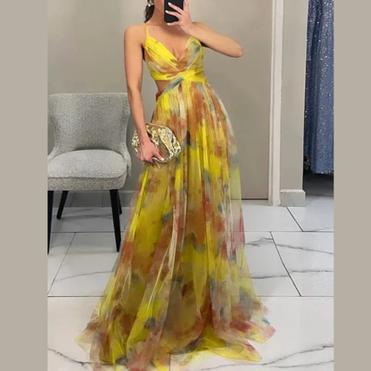 Abendkleid mit Blumen – Maxi-Kleid für besondere Anlässe