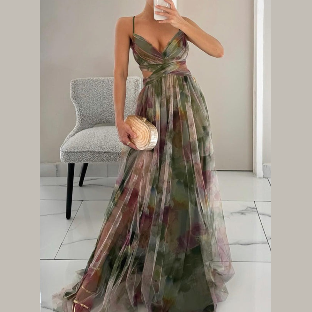 Abendkleid mit Blumen – Maxi-Kleid für besondere Anlässe