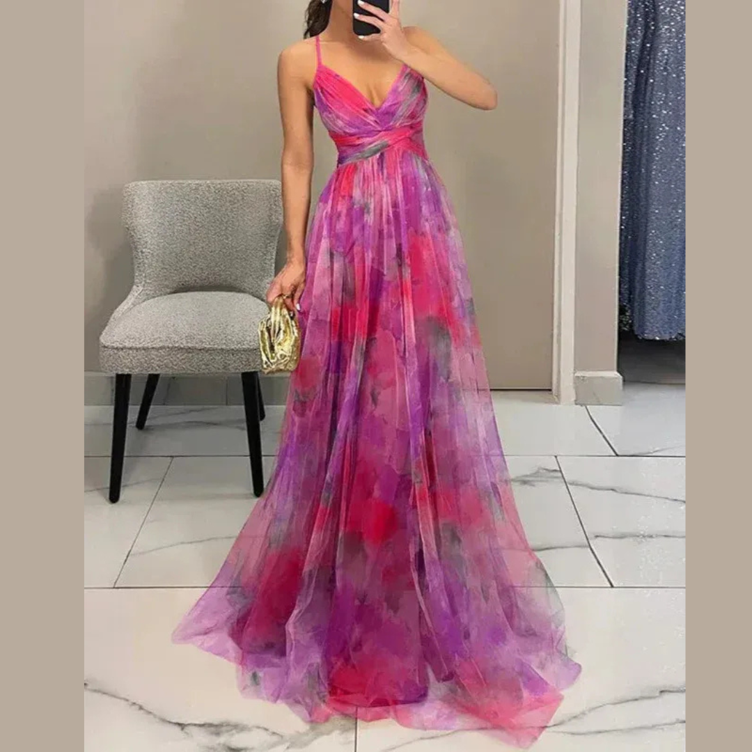 Abendkleid mit Blumen – Maxi-Kleid für besondere Anlässe