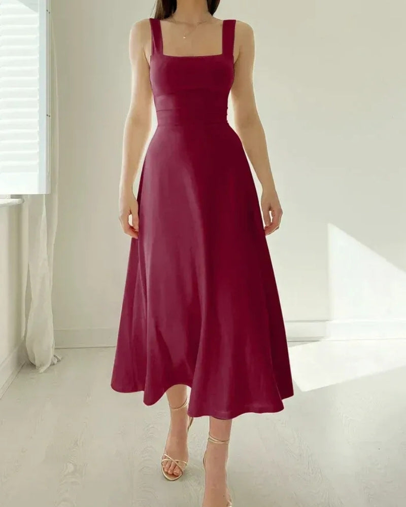 Abendkleid mit Trägern | Elegantes Midi Kleid