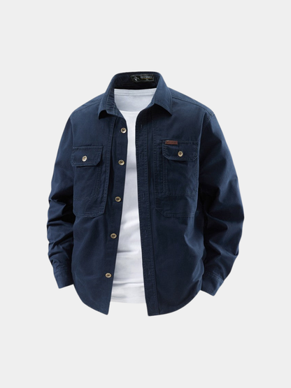 Chemise Utility Homme Premium à Manches Longues – Style Décontracté Travail