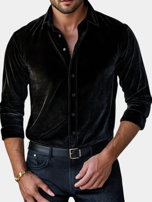 DUVAL PARIS™ | CHEMISE CLASSIQUE EN VELOURS POUR HOMMES