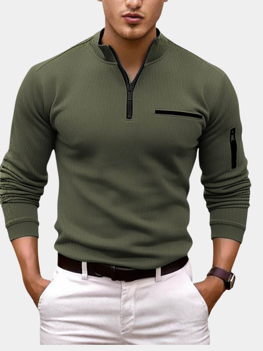 DUVAL PARIS™ | CHEMISE À MANCHES LONGUES AVEC ZIP