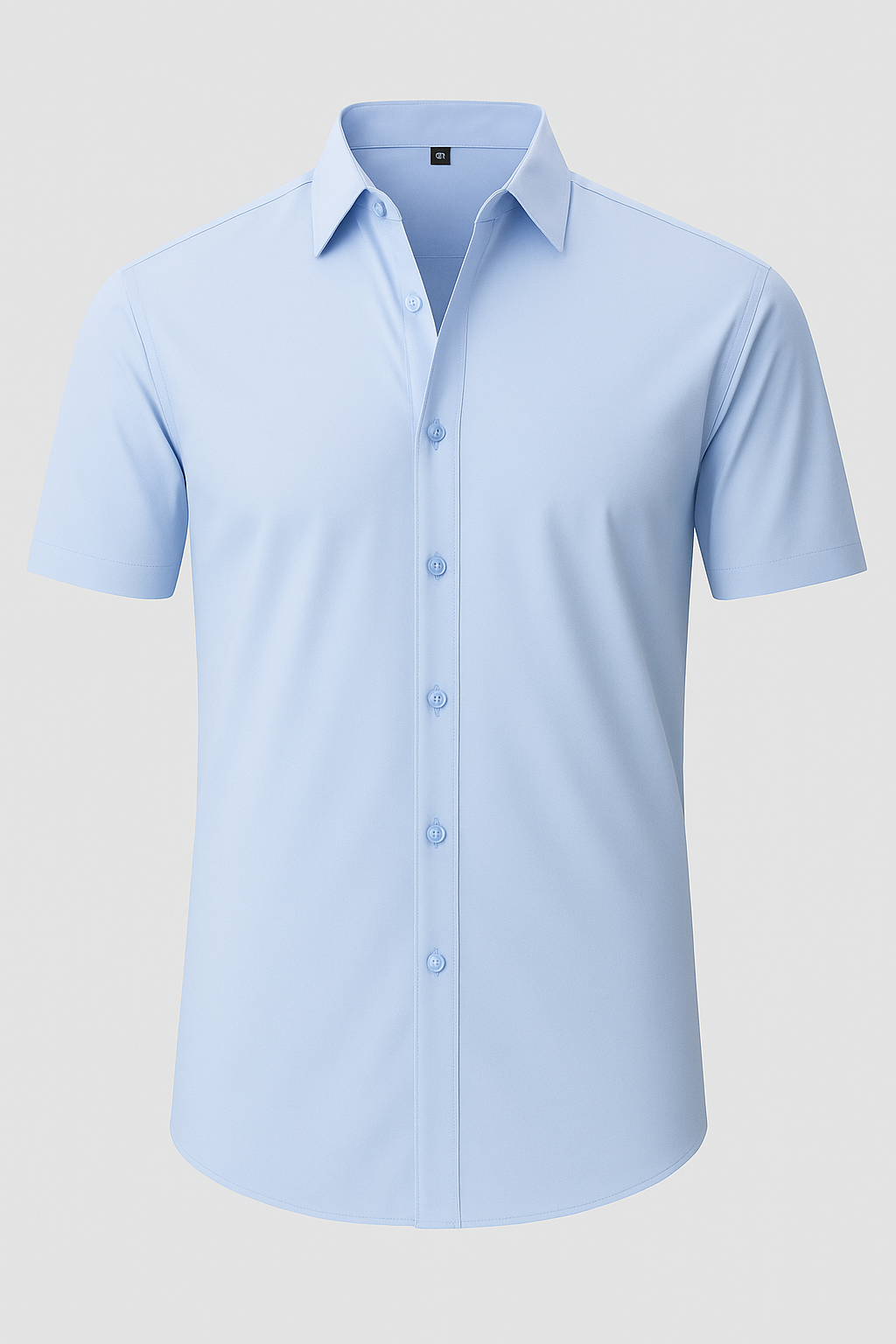 Non-Iron 4-Way Stretch Shirt with Transparent Buttons