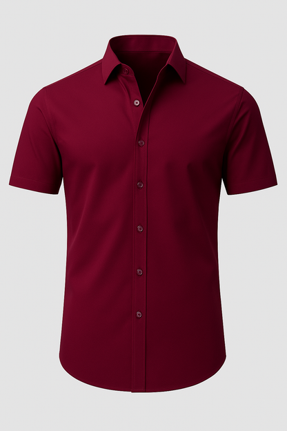 Non-Iron 4-Way Stretch Shirt with Transparent Buttons