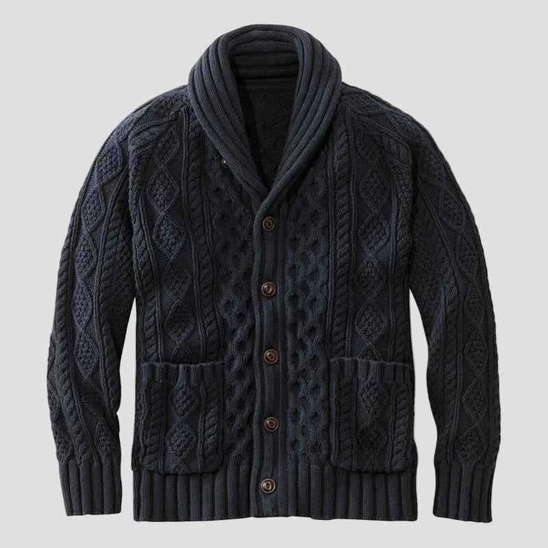 Noah Jacquard-Gestrickter Retro-Cardigan – Lässiger Vintage-Stil und gemütliche Wärme