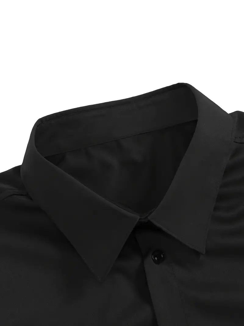 Men’s Breathable Long Sleeve Shirt Smart Casual Comfortable Easy Care Everyday Formal Wear