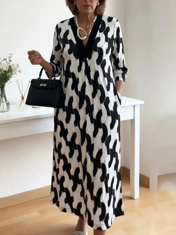 Asella | Elegantes Midikleid mit Kunstprint