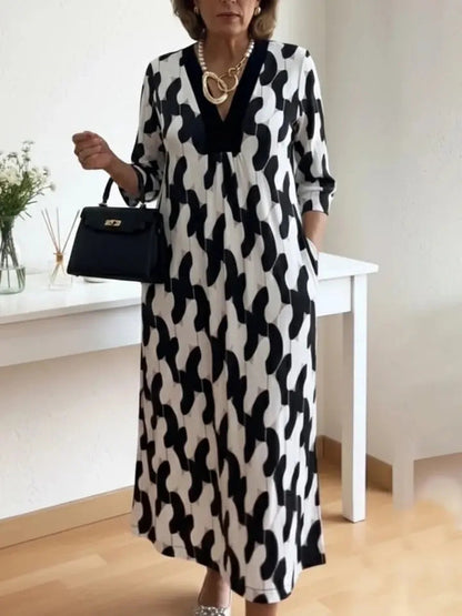 Asella | Elegantes Midikleid mit Kunstprint