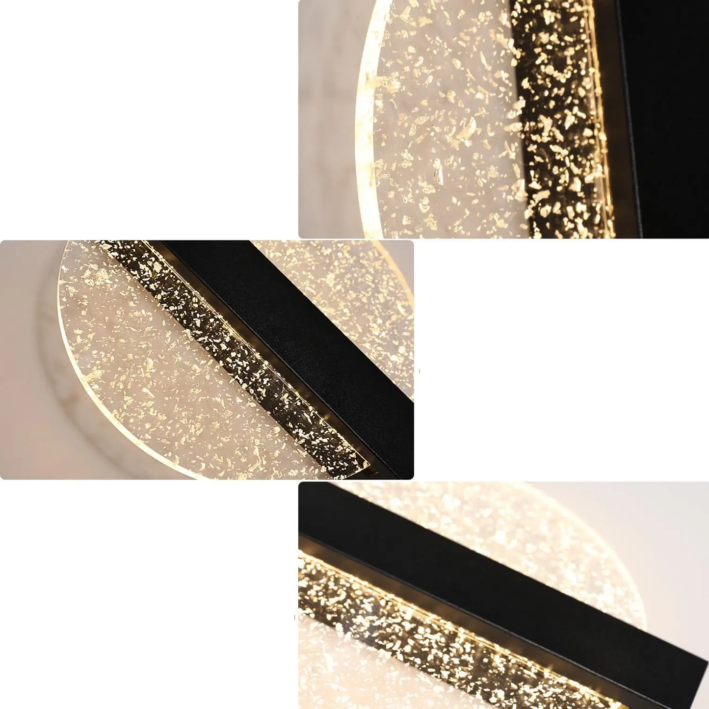LumaLeaf Rundes Wandpaneel – Moderne LED-Wandleuchte mit silbernem Blatt & warmem Licht (3500 K)