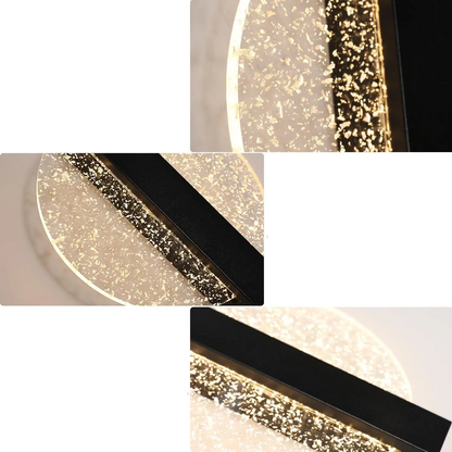 LumaLeaf Rundes Wandpaneel – Moderne LED-Wandleuchte mit silbernem Blatt & warmem Licht (3500 K)