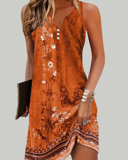 Ärmelloses Sommerkleid Damen mit V-Ausschnitt | Midi