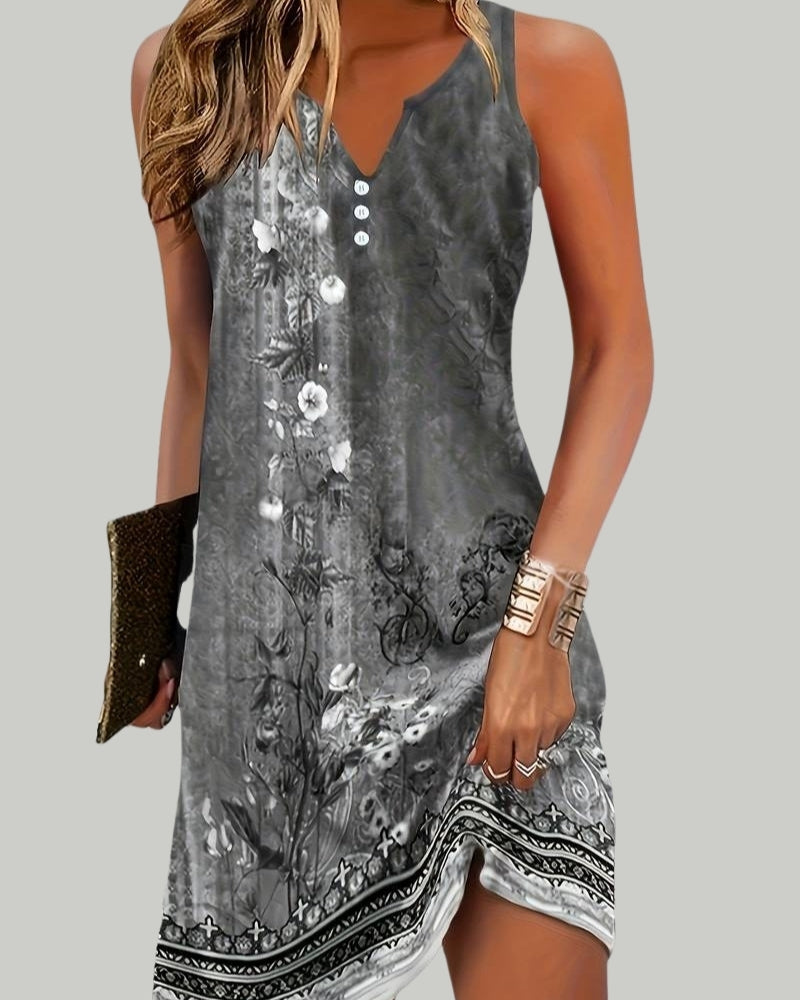 Ärmelloses Sommerkleid Damen mit V-Ausschnitt | Midi
