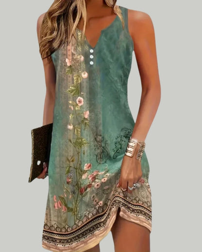 Ärmelloses Sommerkleid Damen mit V-Ausschnitt | Midi