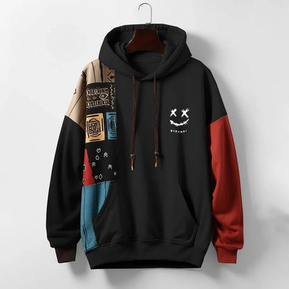 Patchwork-Hoodie mit Kapuze – Moderner und bequemer Stil Damen
