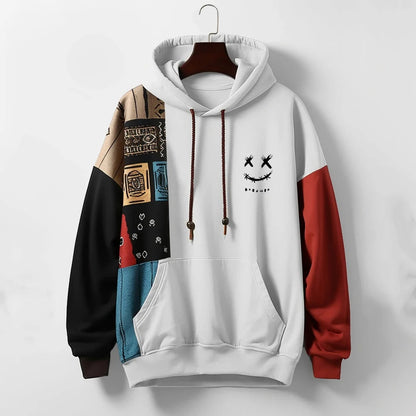 Patchwork-Hoodie mit Kapuze – Moderner und bequemer Stil Damen