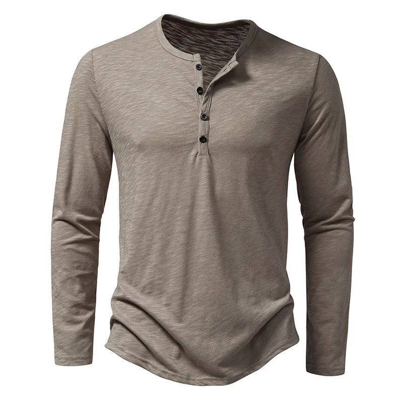 Evan | Slim Fit Long Sleeve Henley Shirt