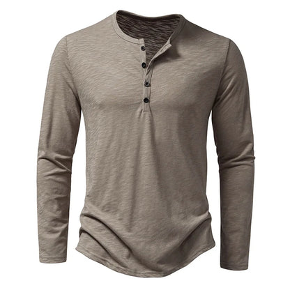 Evan | Slim Fit Long Sleeve Henley Shirt