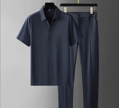 Men's Lightweight Polo and Trouser Set Smart Casual