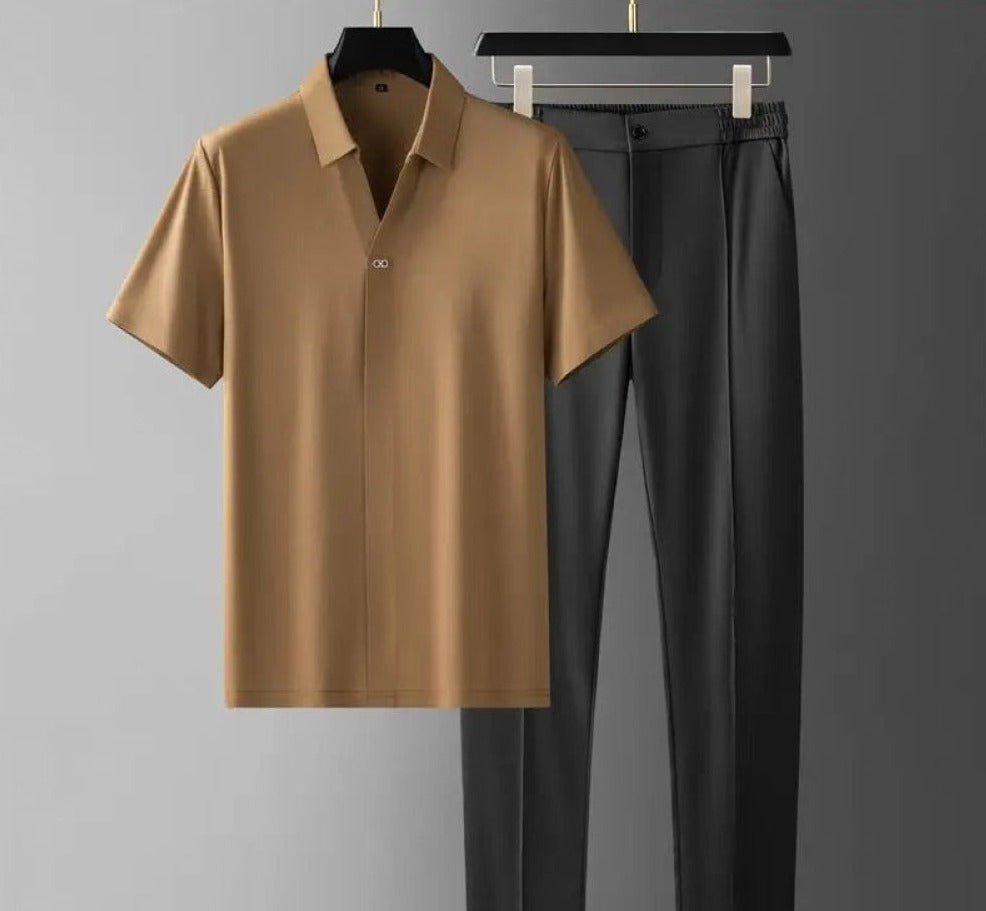Men's Lightweight Polo and Trouser Set Smart Casual