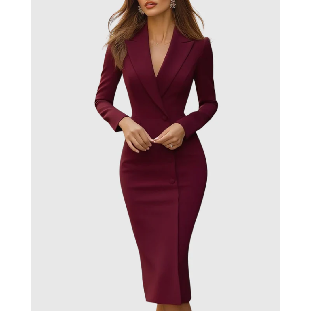 Alina | Damen Klassisches Midi Kleid