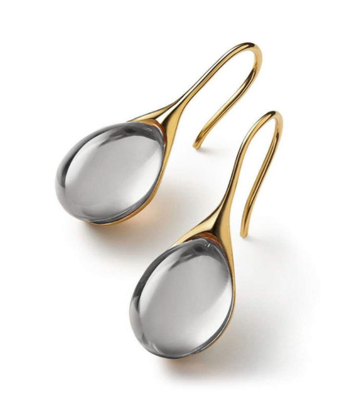 Earrings with Oval Glass Stones for Women
