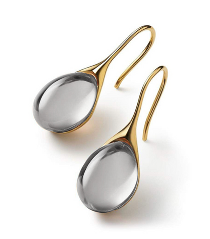 Earrings with Oval Glass Stones for Women