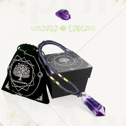 Amethyst Pendant Necklace – Natural Crystal Design with Elegant Adjustable Chain