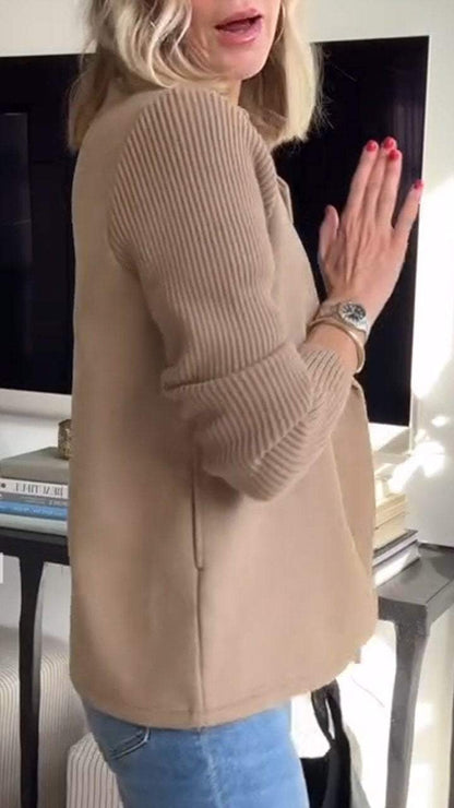 Chic-Blazer mit Strickärmeln für mühelose Eleganz Damen