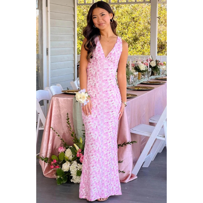 Annelie | Damen Maxi Kleid Für Hochzeitsgast Mit Blumen Print