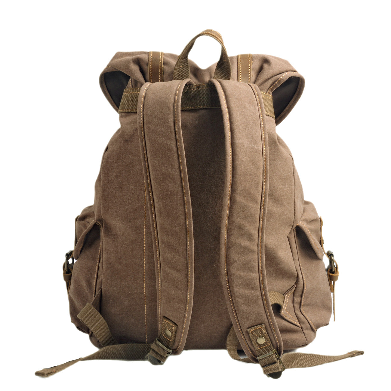 Militär Canvas Rucksack 28L aus Leder & Canvas – Abenteuer Rucksack ROUGEMONT