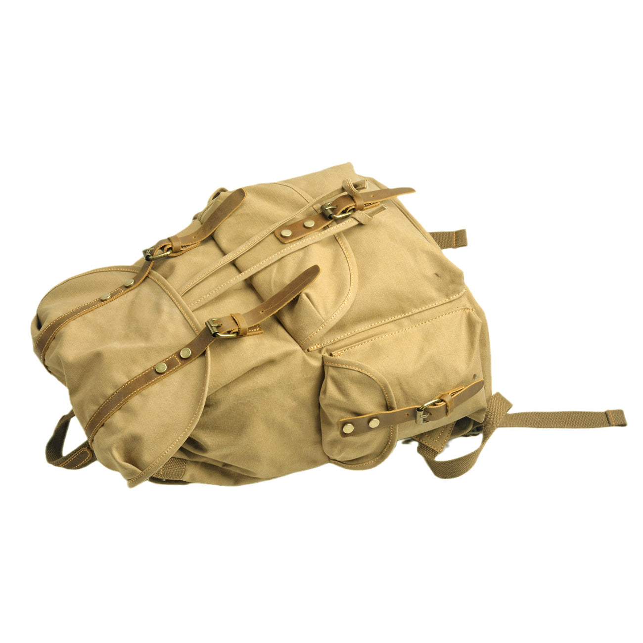 Militär Canvas Rucksack 28L aus Leder & Canvas – Abenteuer Rucksack ROUGEMONT