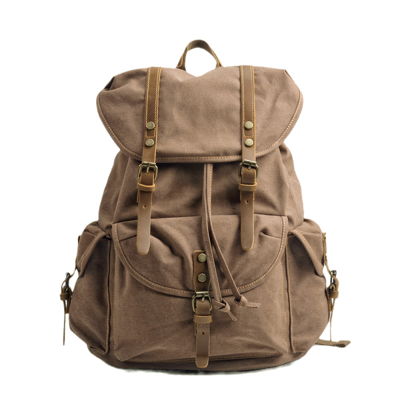 Militär Canvas Rucksack 28L aus Leder & Canvas – Abenteuer Rucksack ROUGEMONT