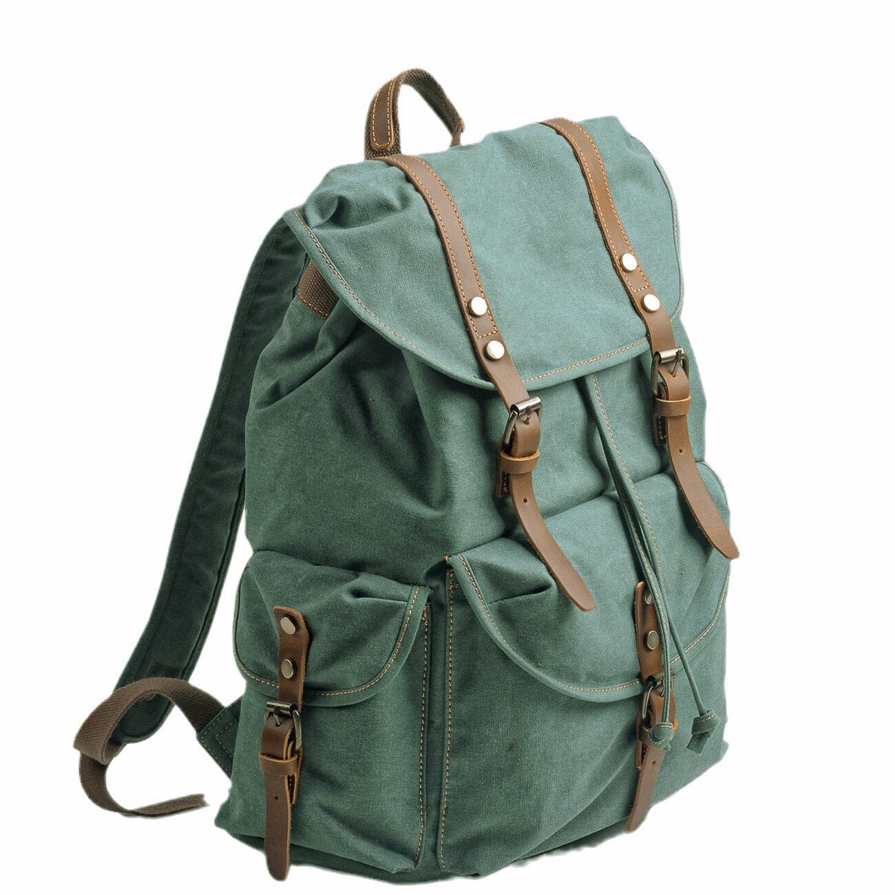 Militär Canvas Rucksack 28L aus Leder & Canvas – Abenteuer Rucksack ROUGEMONT