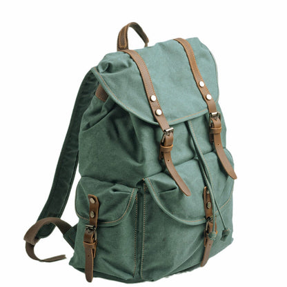 Militär Canvas Rucksack 28L aus Leder & Canvas – Abenteuer Rucksack ROUGEMONT