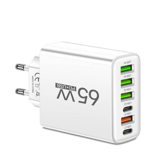 65W Wieloportowa Szybka ładowarka PowerHouse | Koncentrator 6 w 1