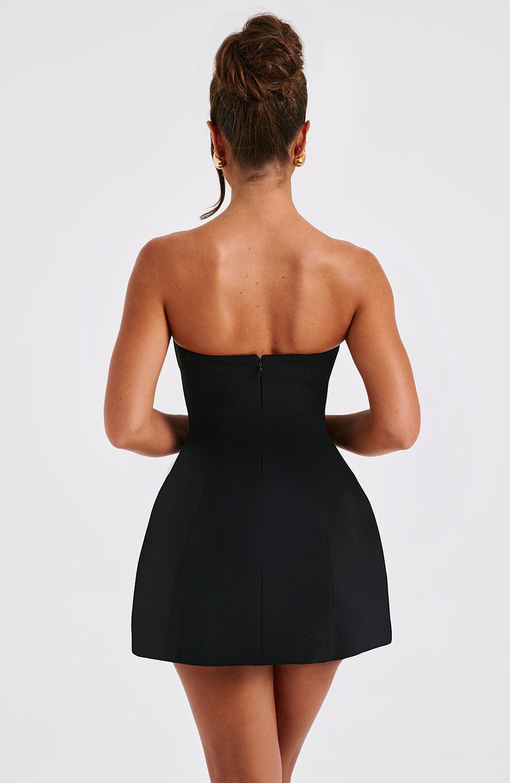 Sandra - Strapless Structured Corset Mini Dress with Pockets