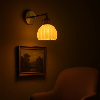 Wandlamp Vintage Bloem Glas Messing Tulpen Design E27 Wandverlichting | Restfield
