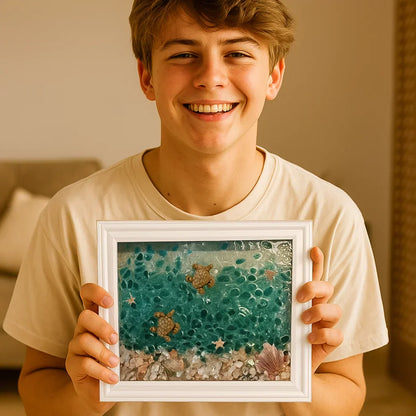 Set für selbstgemachte Kunst aus Meer-Glas
