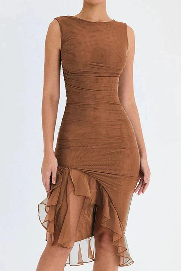 Damen Elegantes Cocktail Sommerkleid | Midi