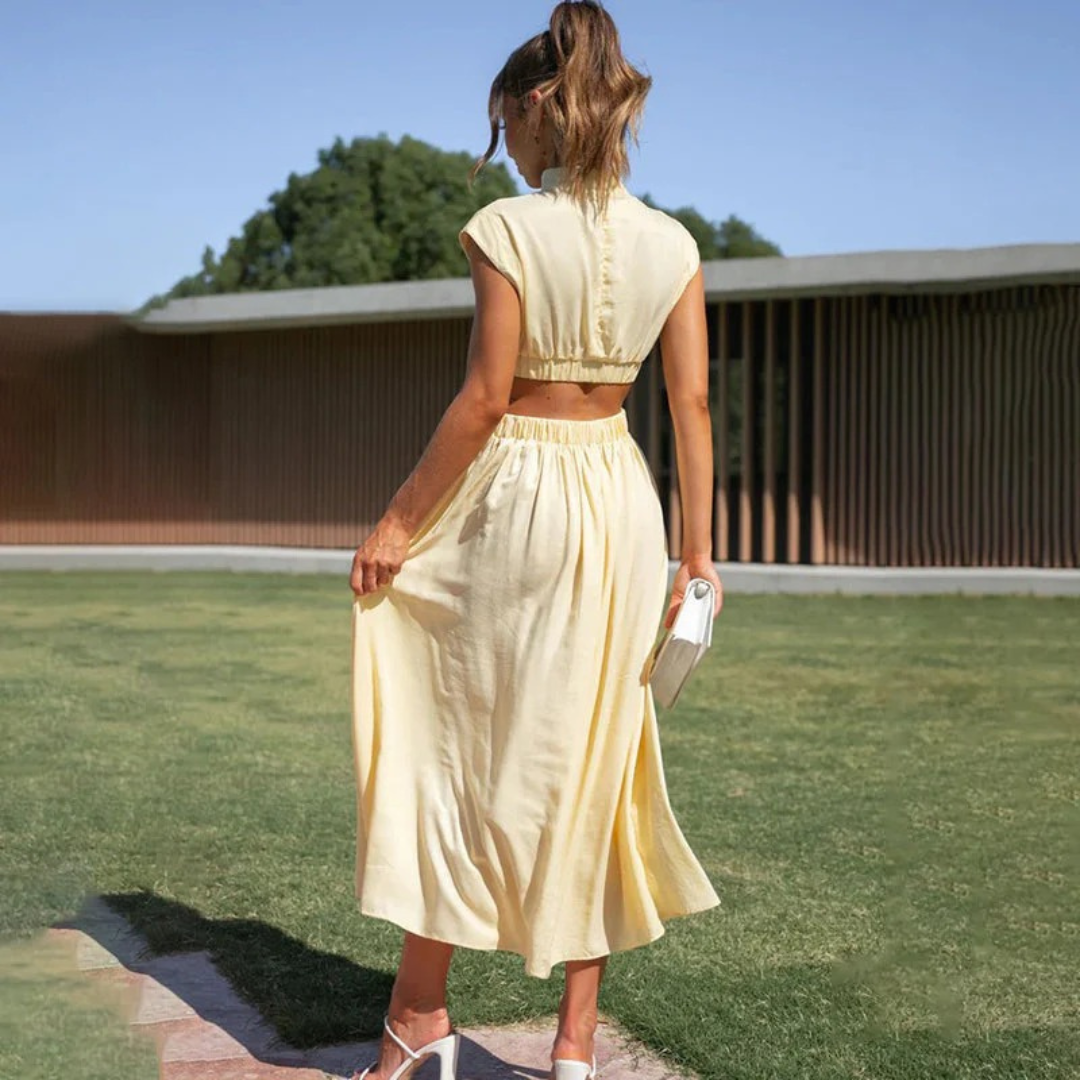 Ava | Damen Midi Sommerkleid Für Alltag Und Freizeit