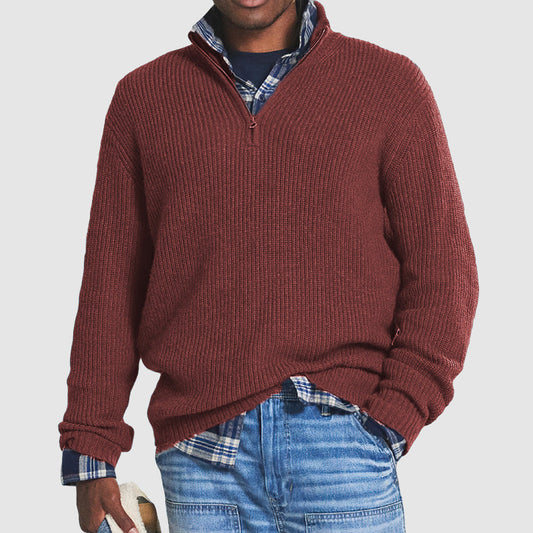 Kaschmir-Pullover mit Reißverschluss – Business Casual