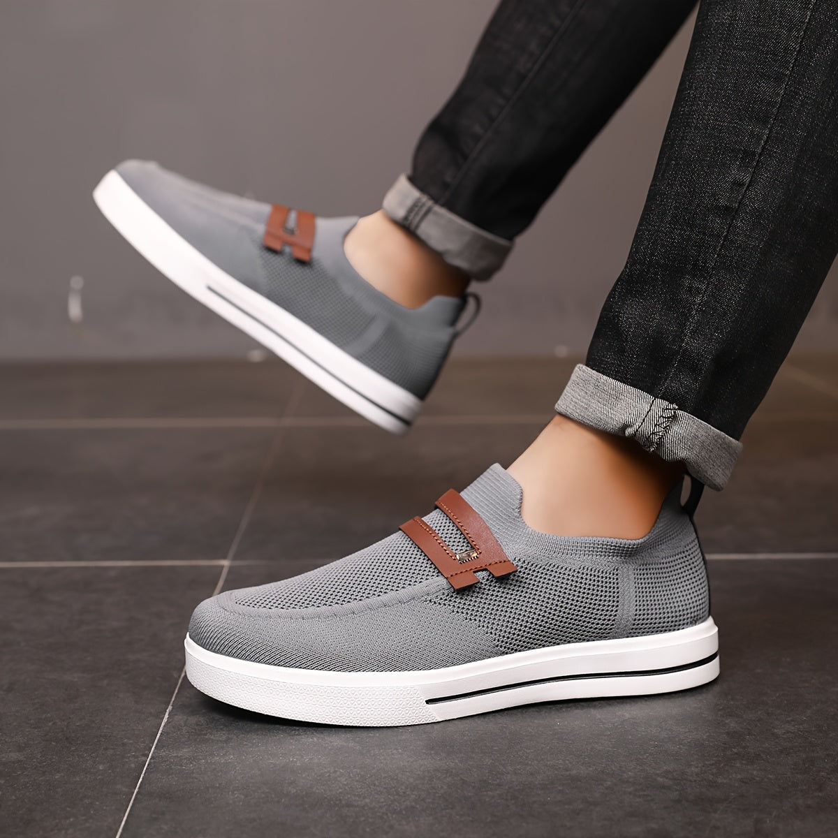 Reina | Mens Knit Slip-On Trainers